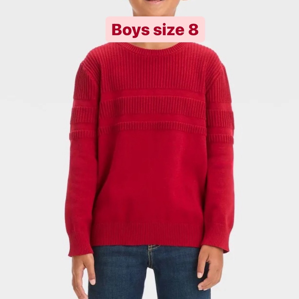 Boys Red Sweater Cat and Jack Size M/8